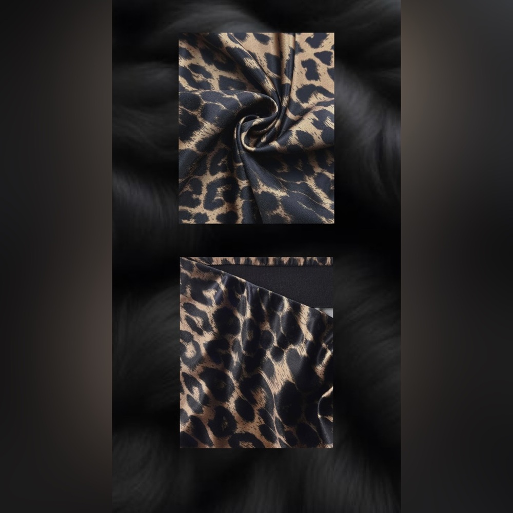 Leopard Print Satin Mid-to-Maxi Slip Skirt - Picture 2 of 4